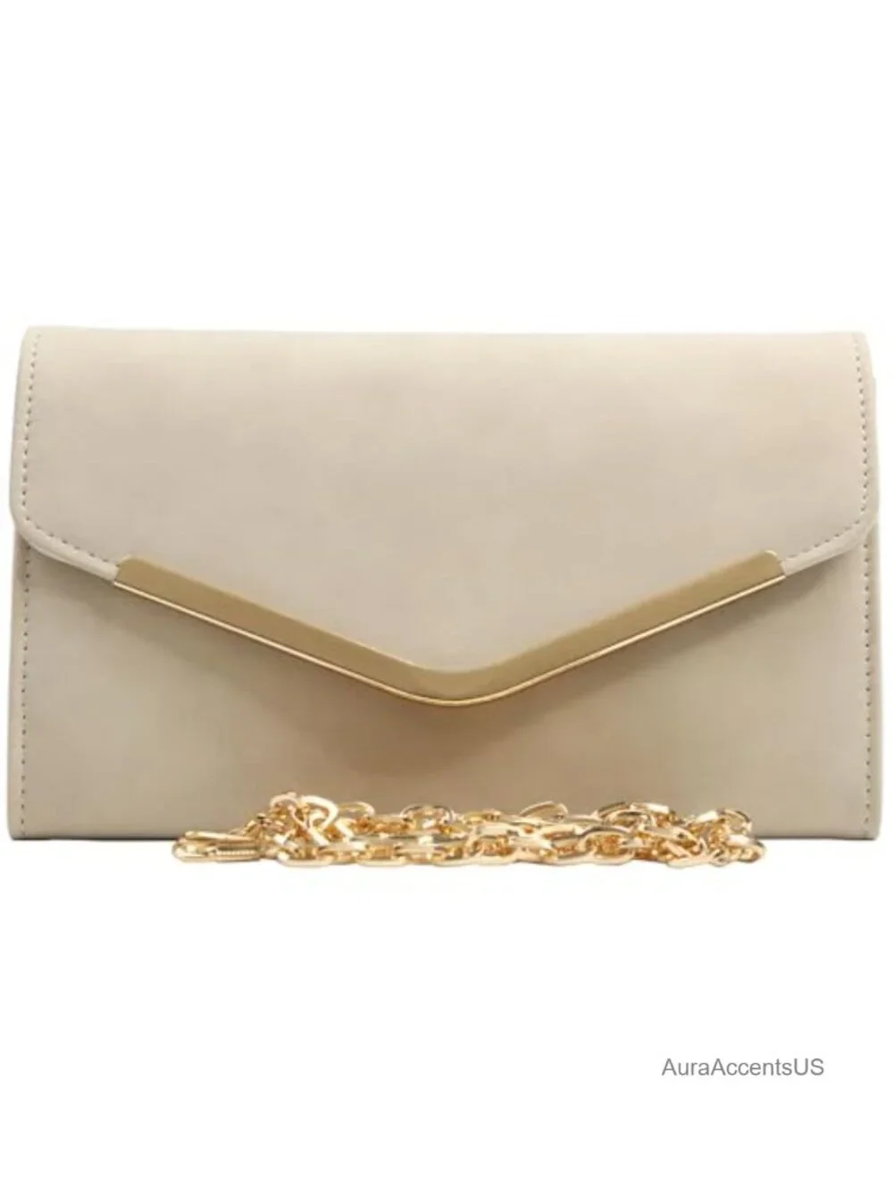 Envelope Clutch Evening Bag with Detachable Chain Handbag